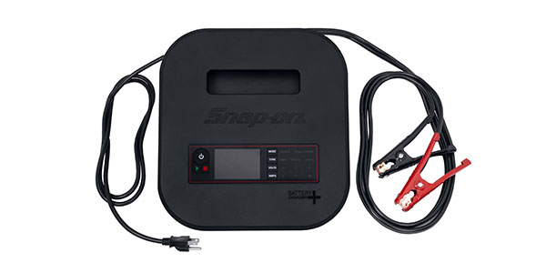 The new Snap-on Bench Top Battery Charger Plus EEBC30A12V equips technicians to conveniently charge 6, 8 or 12 V AGM, standard lead acid and LiFeP04 vehicle batteries, saving time in and out of the shop.